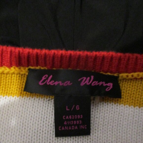 Colorful Striped Knit Tee by Elena Wang 🌈 Size L - Picture 2 of 5